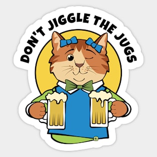 Don't Jiggle the Jugs Beer Cat Sticker